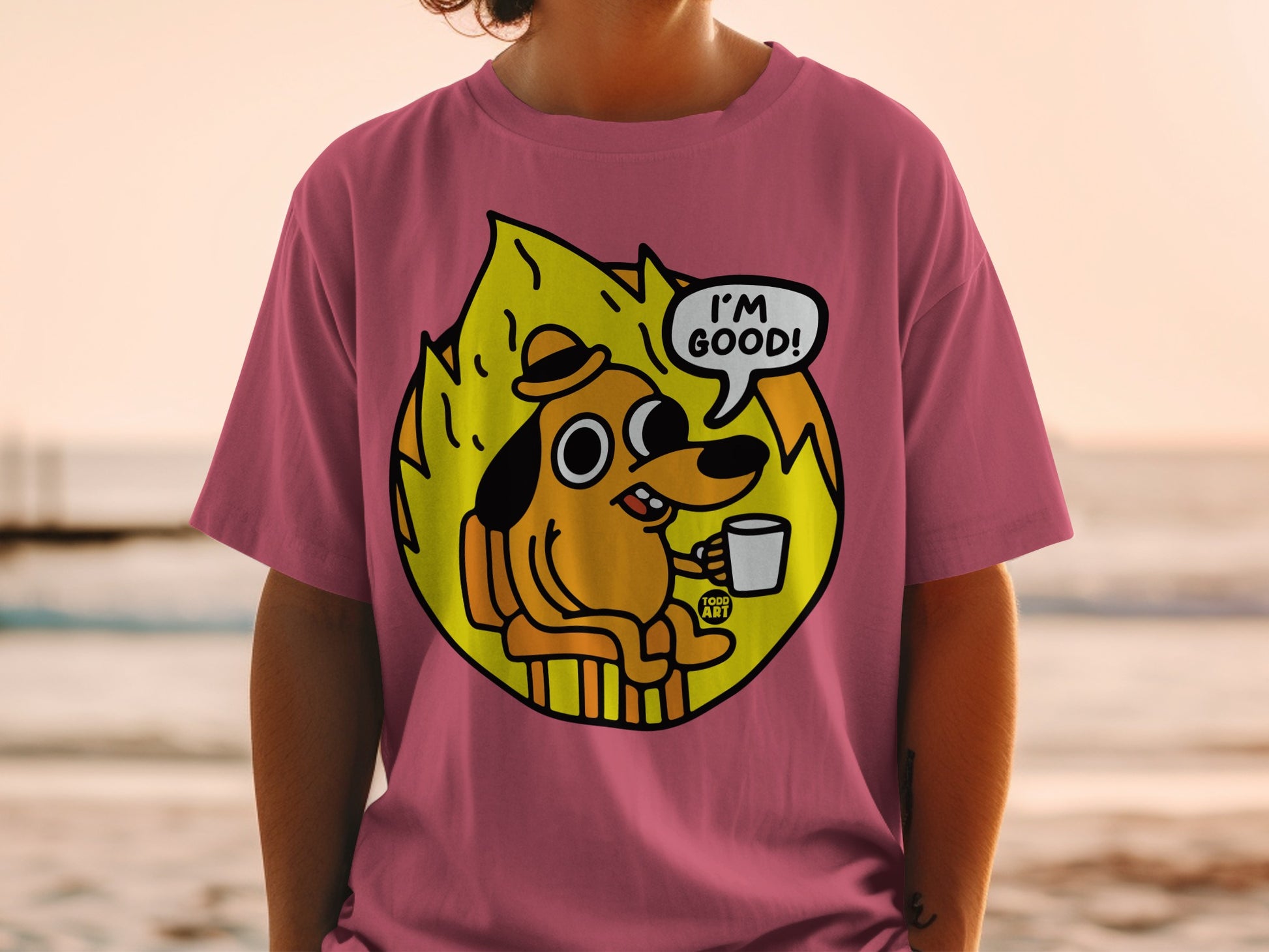 Fun Cartoon Dog I'm Good Graphic T-Shirt Product