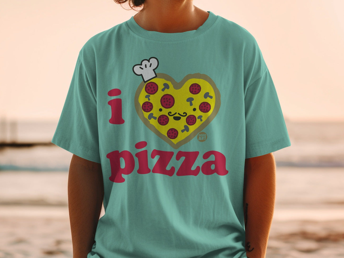 I Love Pizza Cute Heart T-Shirt Fun Graphic Tee Shirt