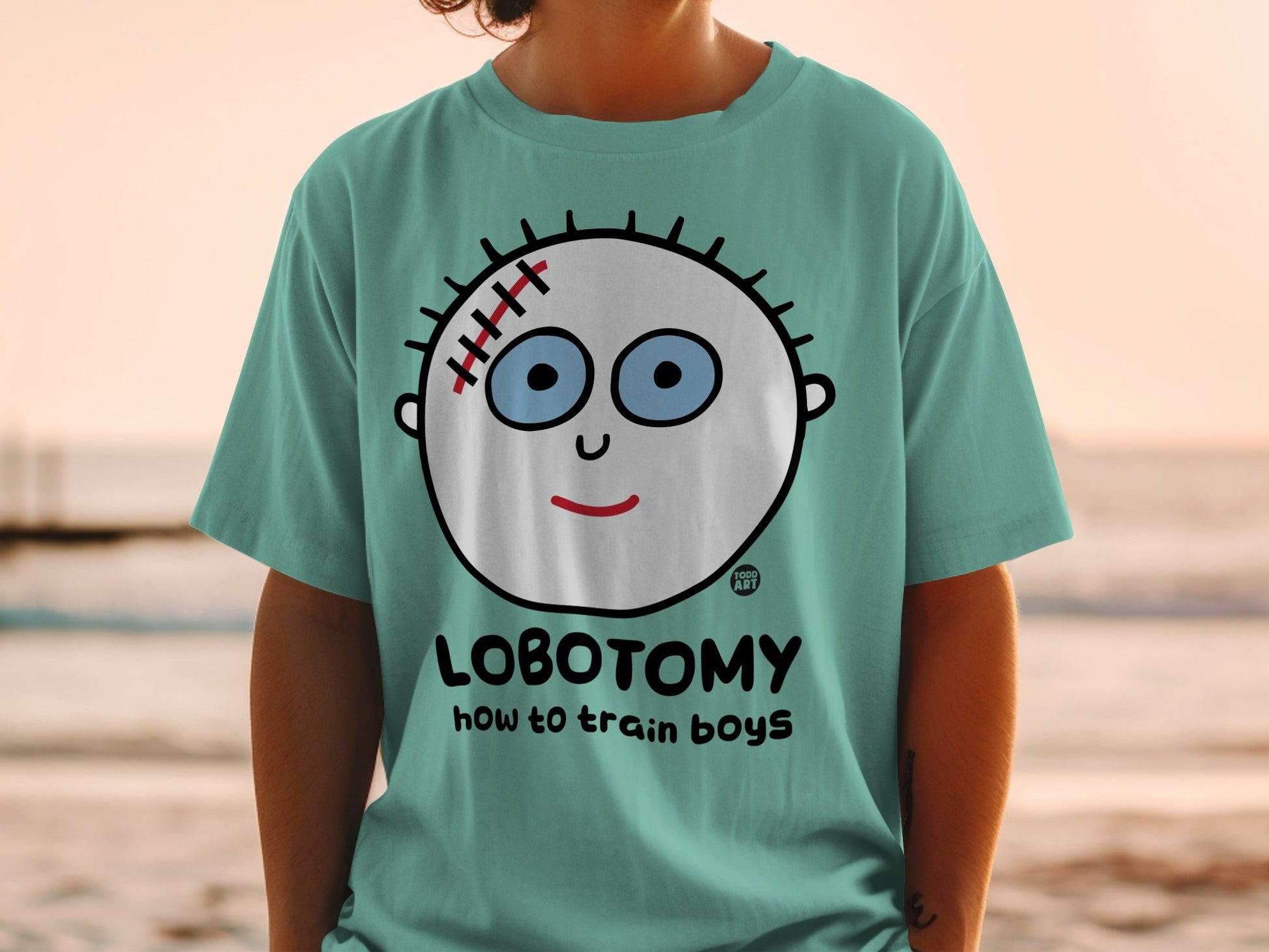 Lobotomy How To Train Boys Funny Graphic T-shirt