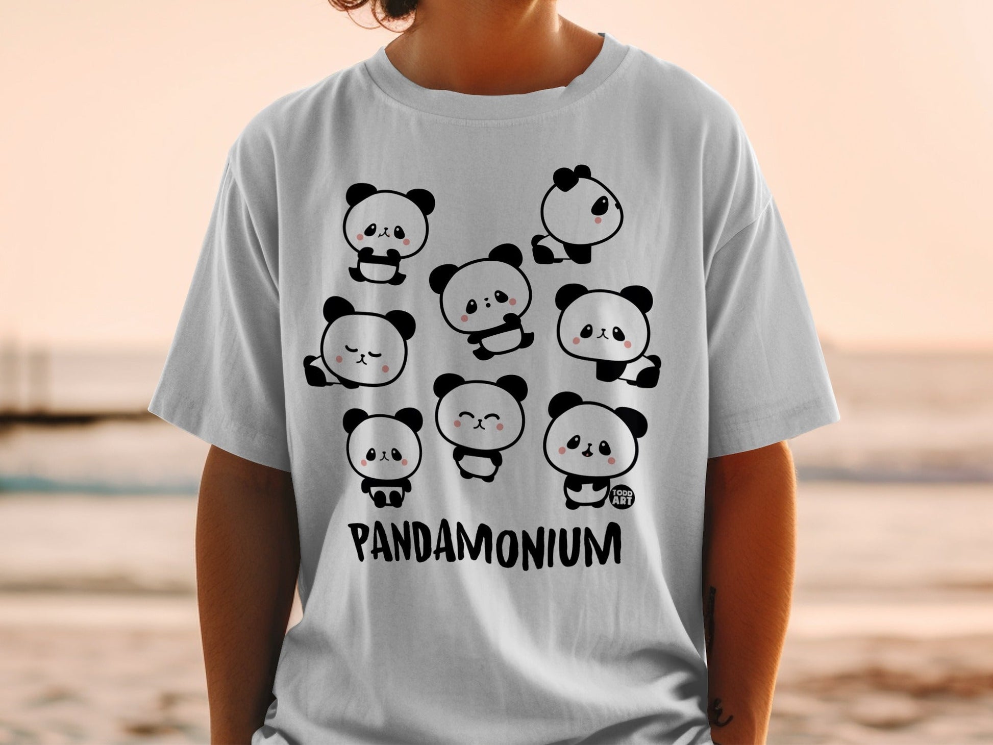 Cute Pandamonium Graphic Tee with Adorable Panda Designs