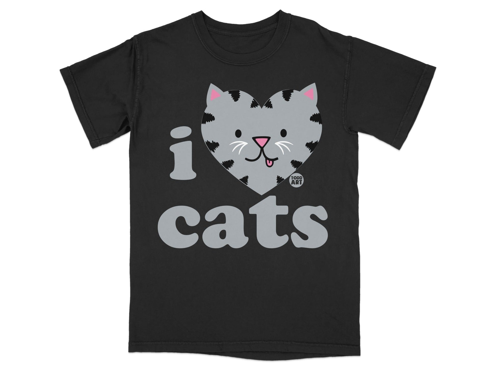 I Love Cats Cute Heart Kitty Face Graphic T-Shirt