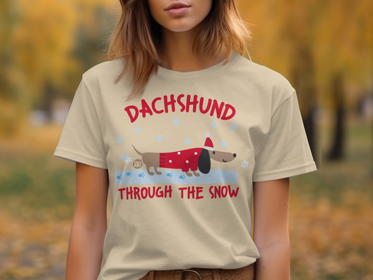 Dachshund Through the Snow Graphic T-Shirt