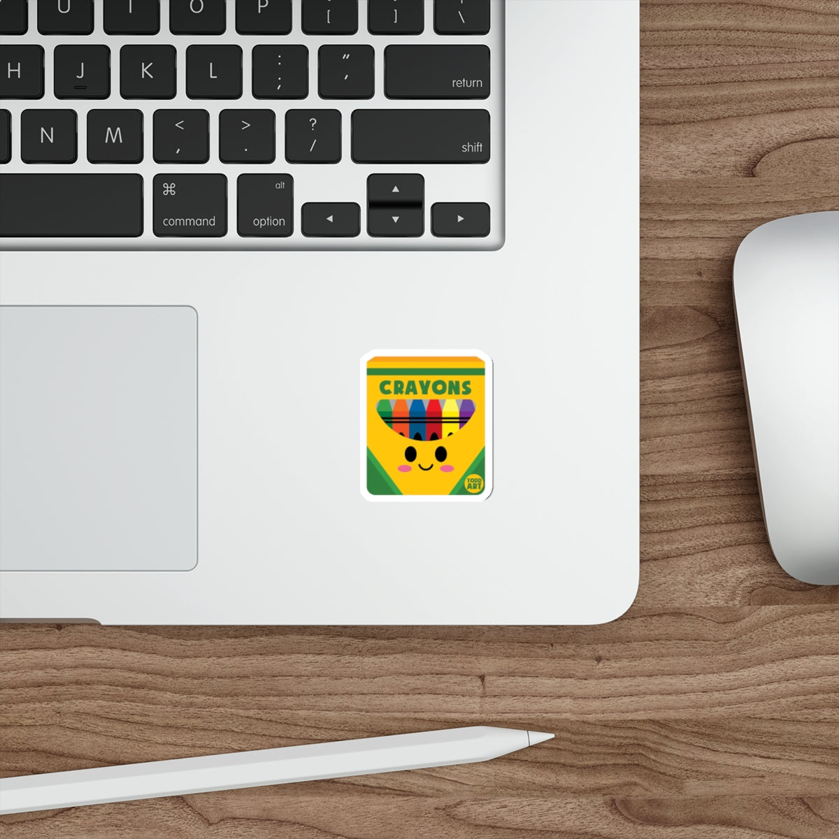 Cute and Colorful Crayons Cartoon Laptop Sticker