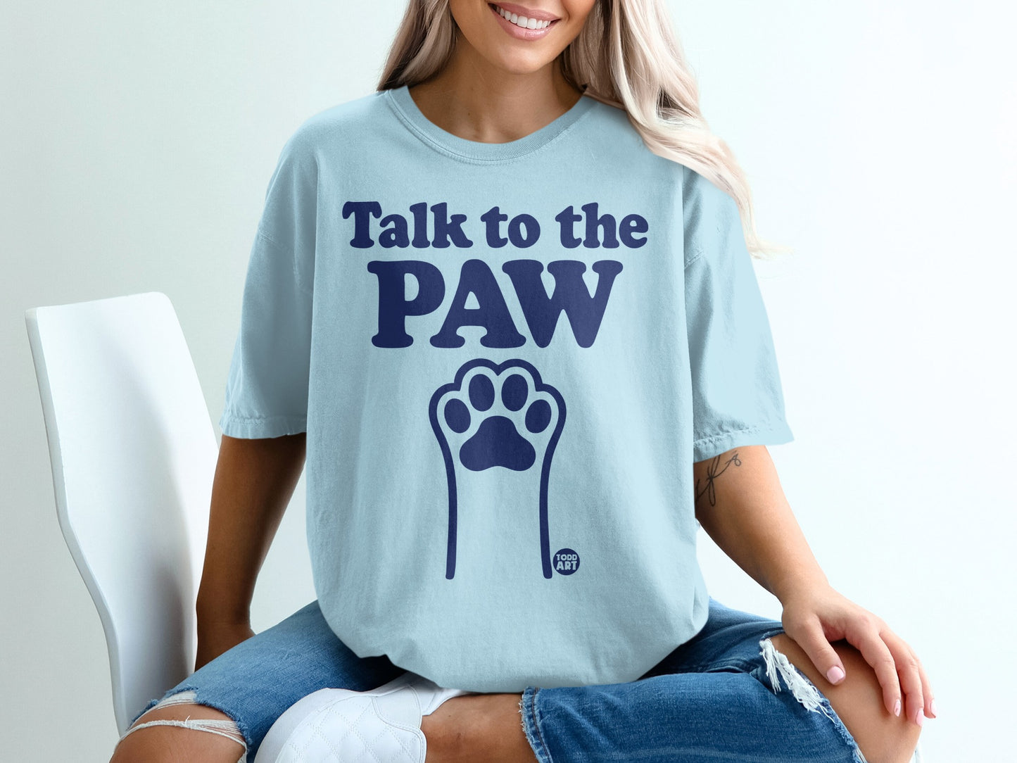 Talk to the Paw Graphic Tee Shirt Casual Wear