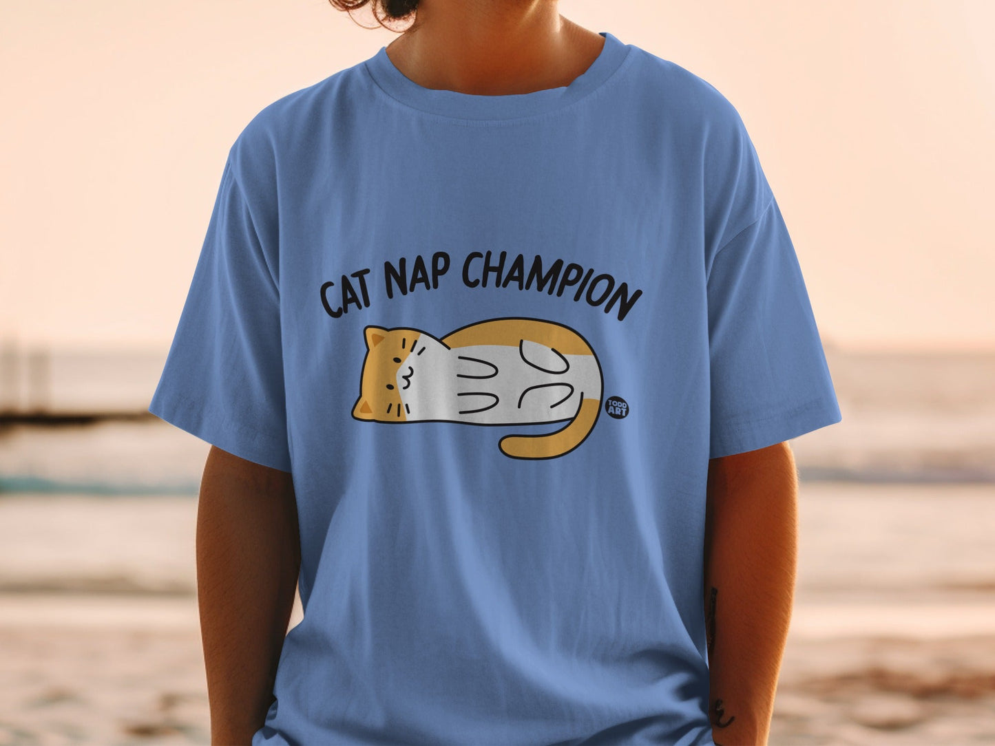 Cat Nap Champion Cute Graphic T-Shirt for Cat Lovers
