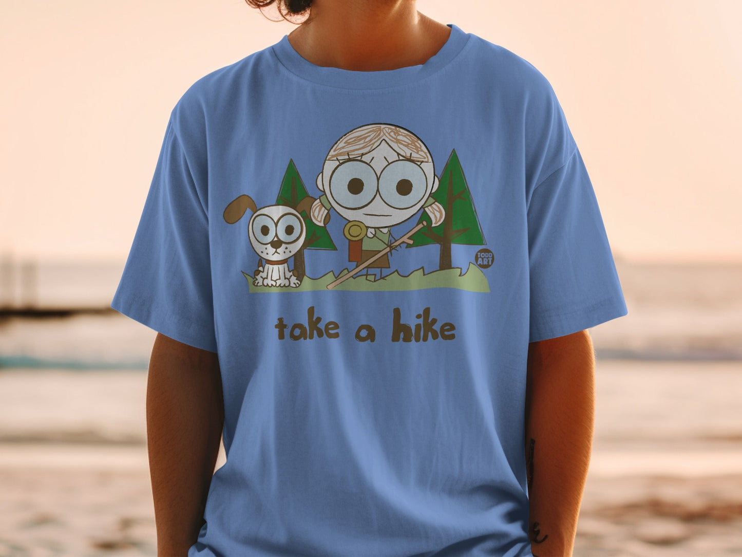 Cute Cartoon Hiker and Dog Take a Hike Shirt