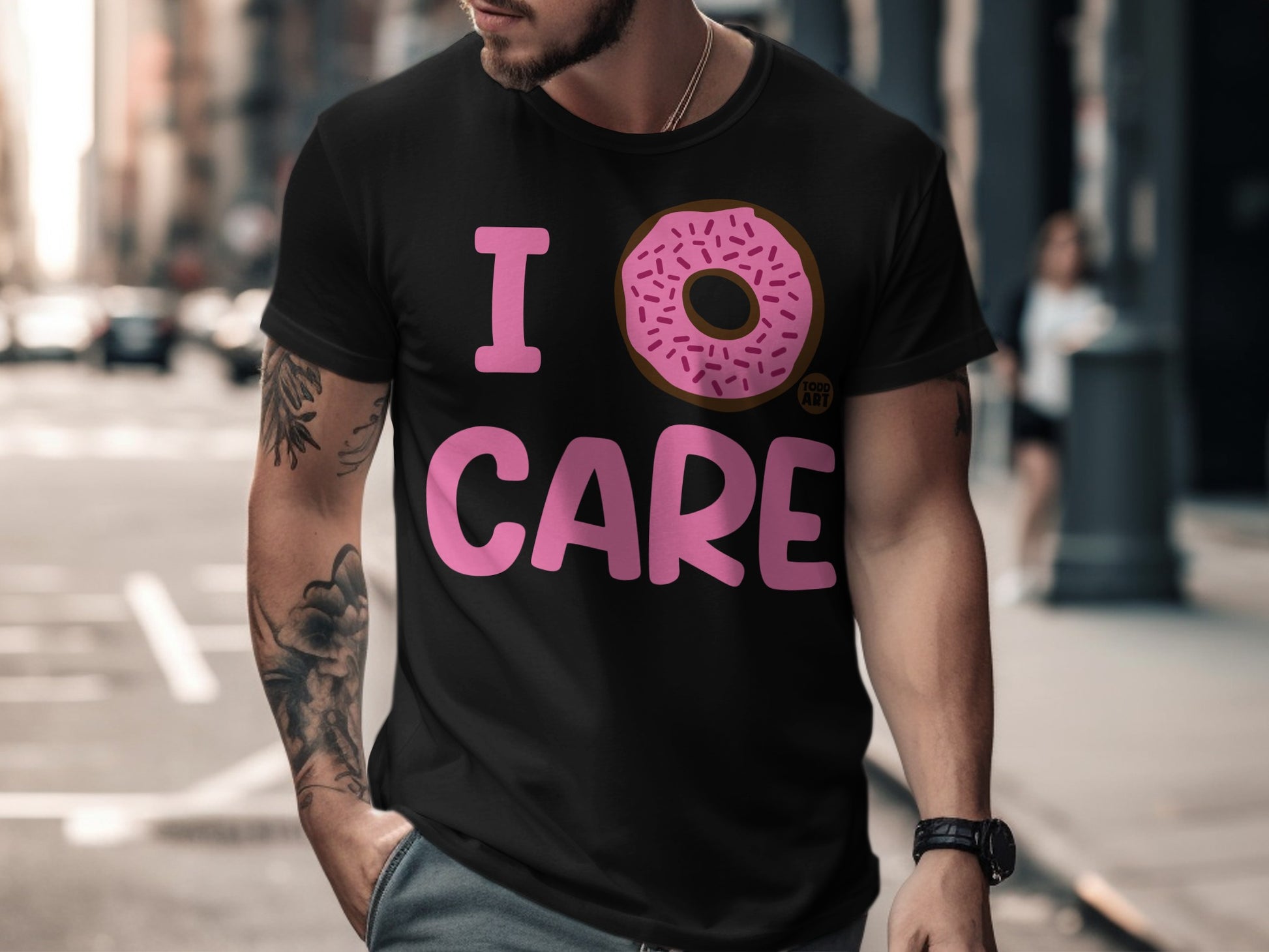 I Donut Care Funny Graphic T-Shirt for Men and Women