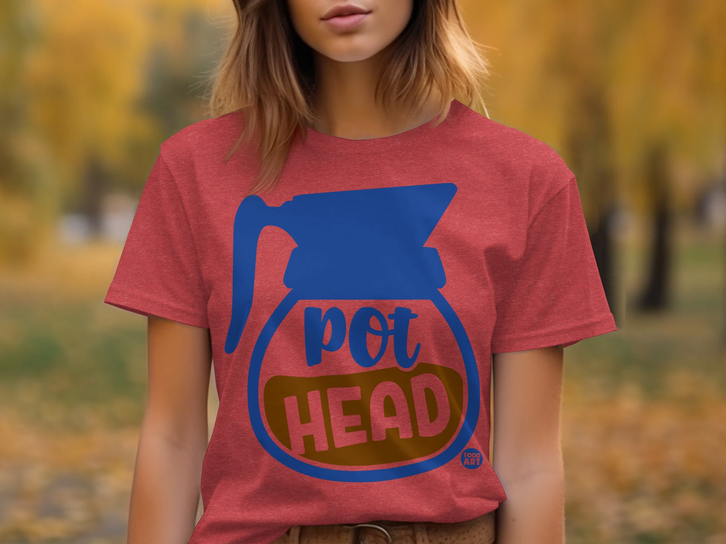 Pot Head Coffee Pot Graphic Design Funny T-Shirt