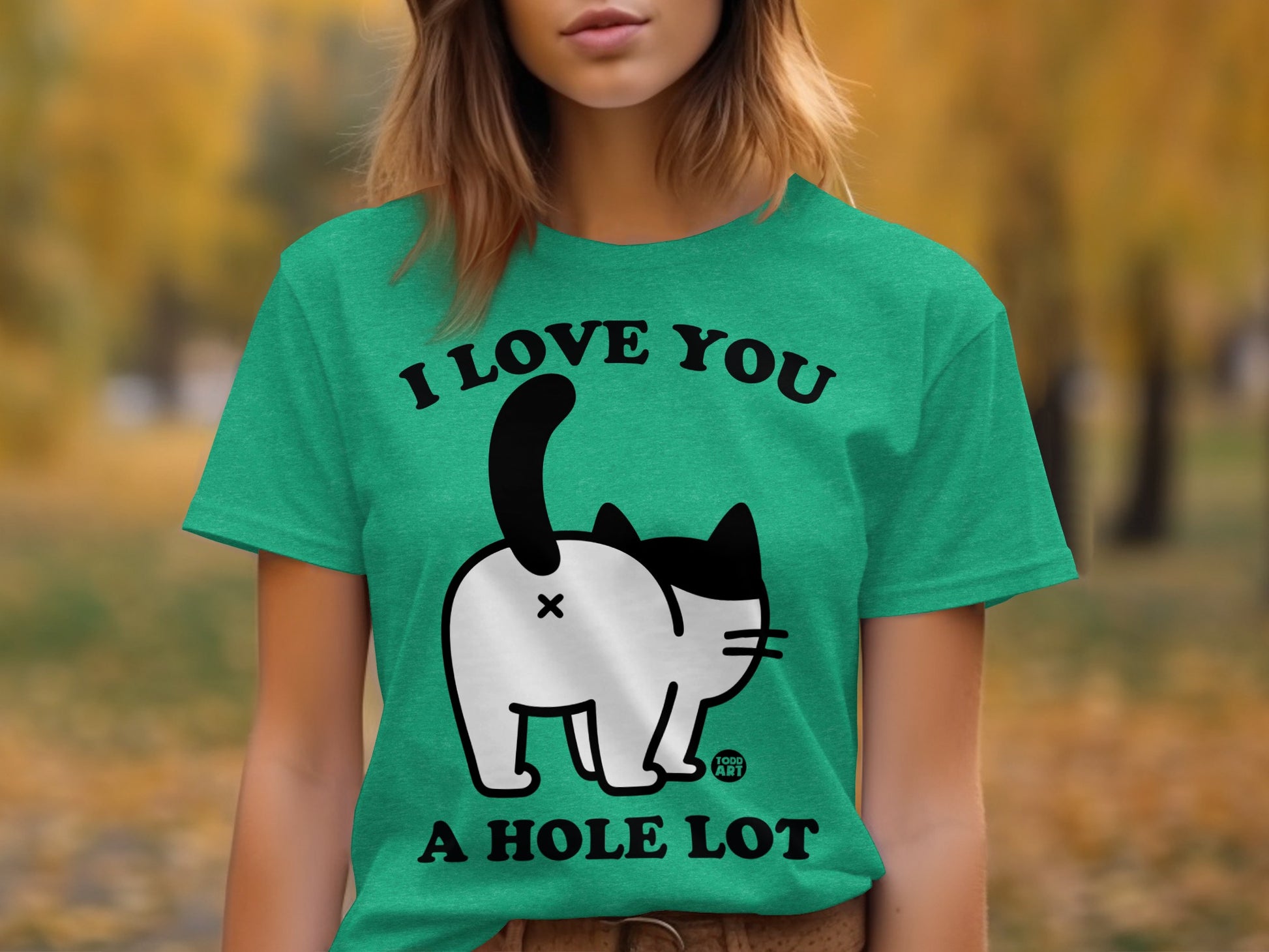 I Love You a Hole Lot Funny Cat Graphic T-shirt