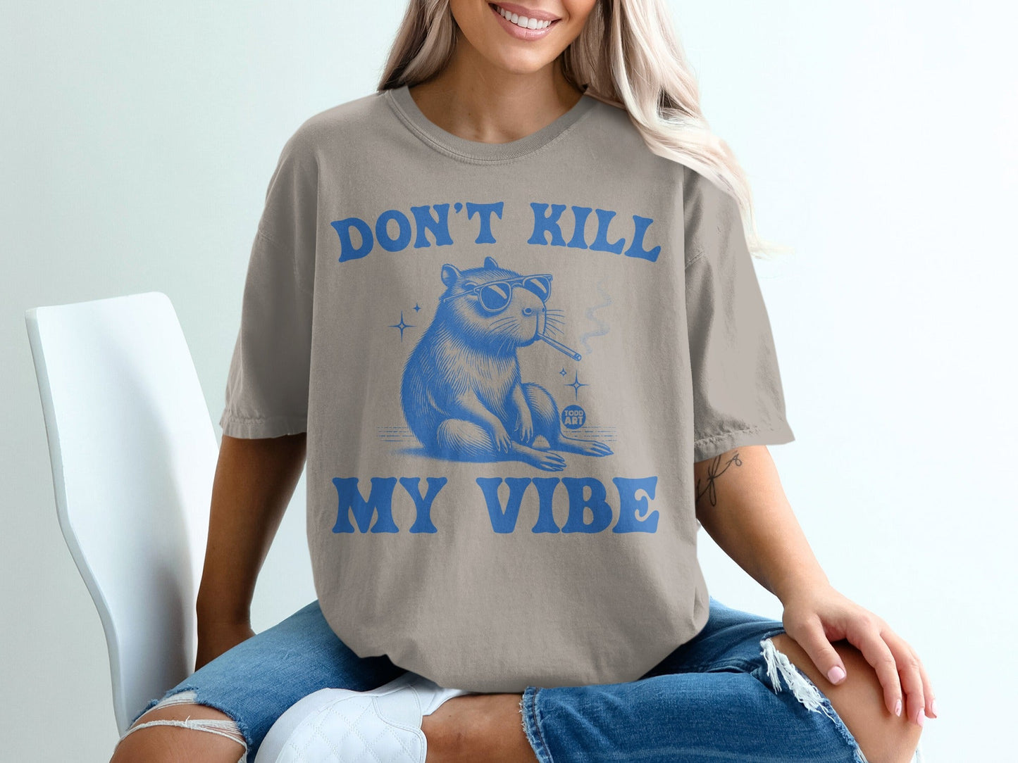 Don't Kill My Vibe Graphic Tee with Cool Bear Design