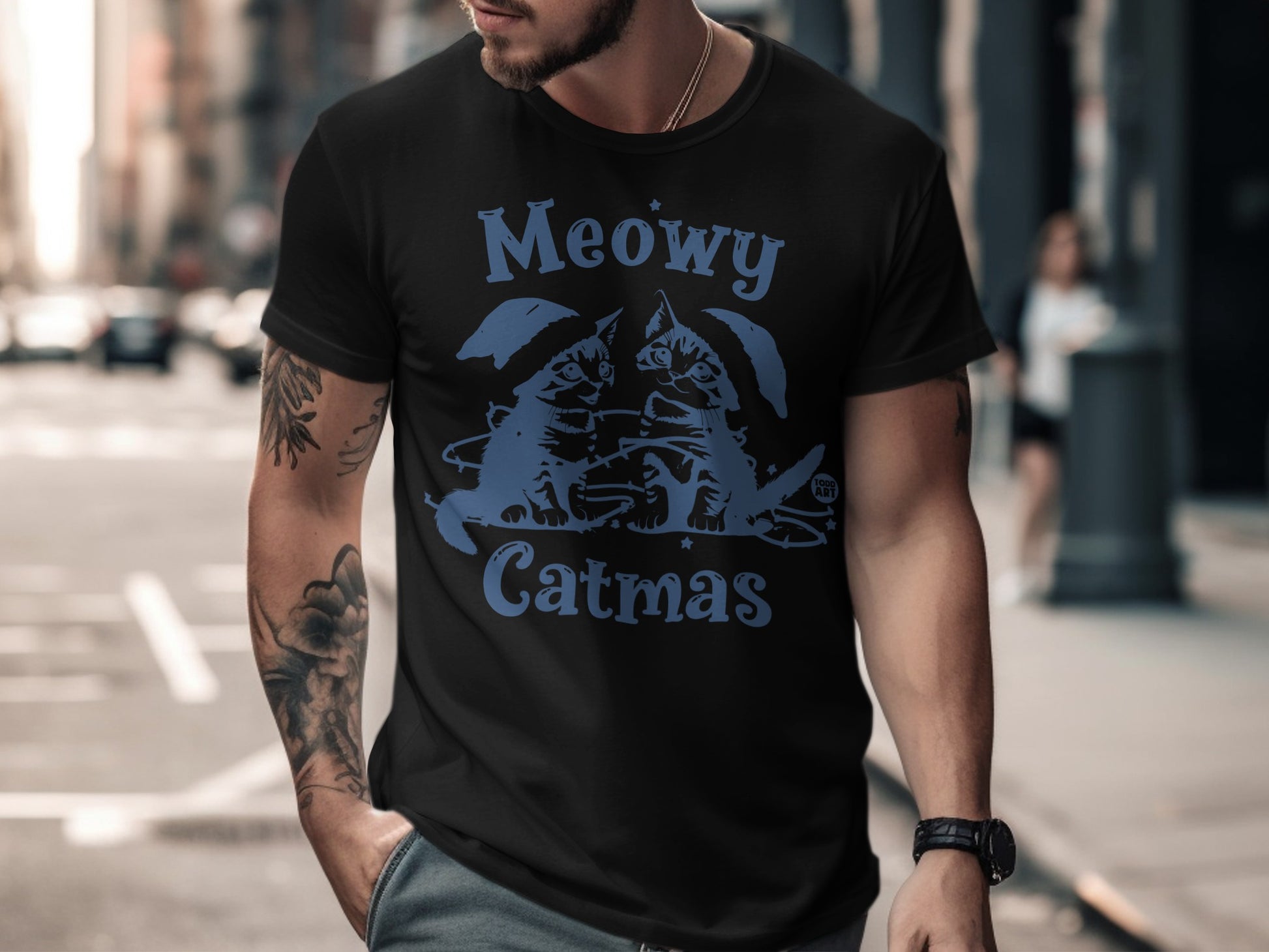 Meowy Catmas Funny Cat Lovers T-shirt product