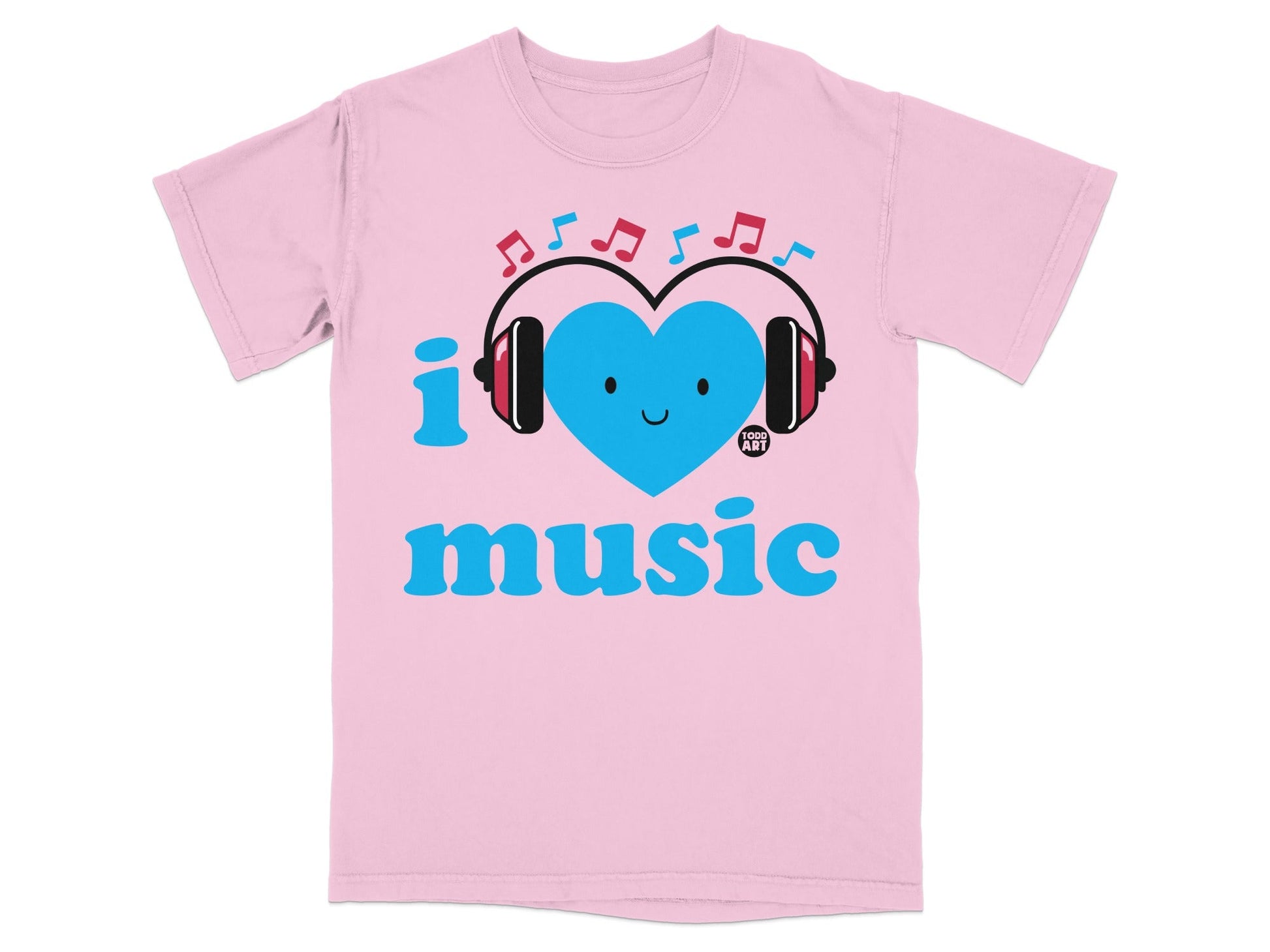 I Love Music Heart Headphones Graphic T-Shirt