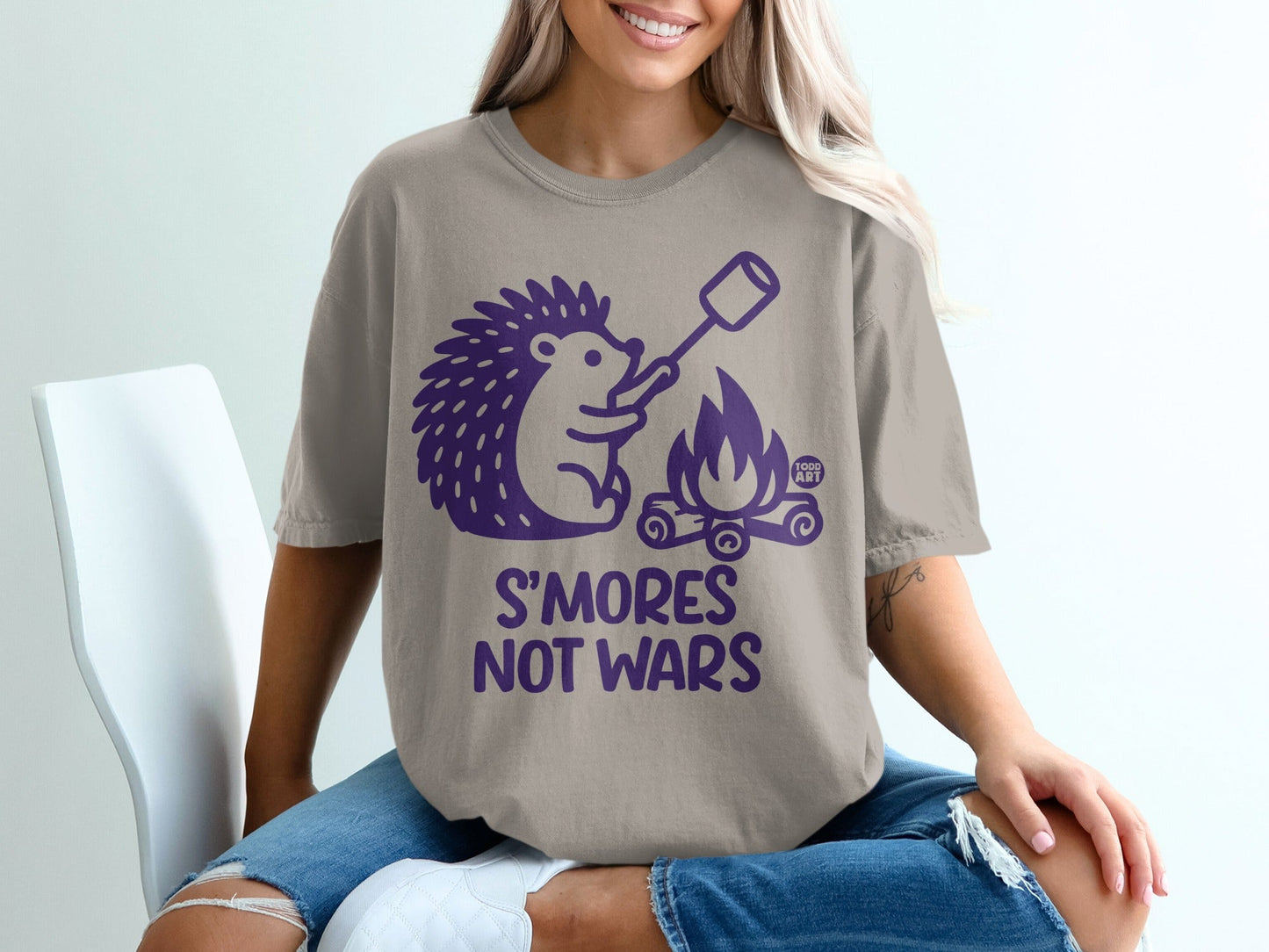 S'mores Not Wars Hedgehog Graphic Tee Casual Shirt
