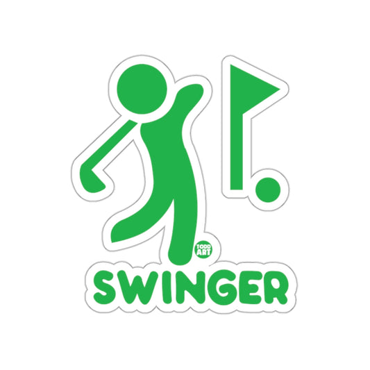 Todd Art Presents Swinger Graphic Green Golfer Man sticker