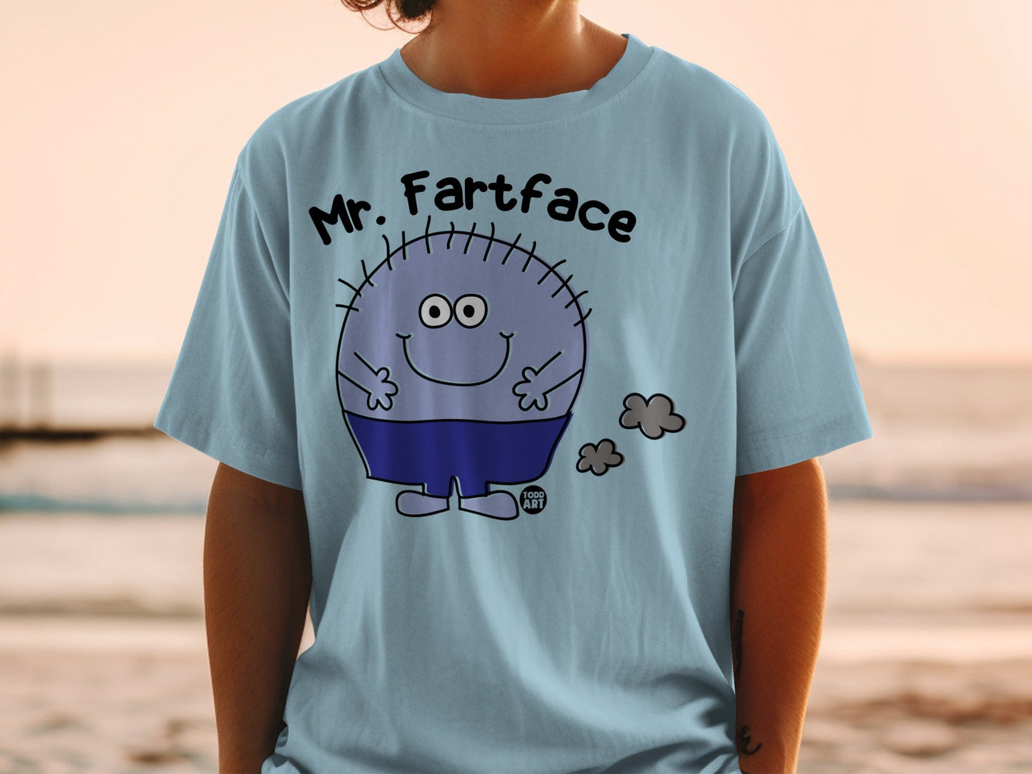 Mr. Fartface Cartoon Graphic Fun T-shirt for Kids