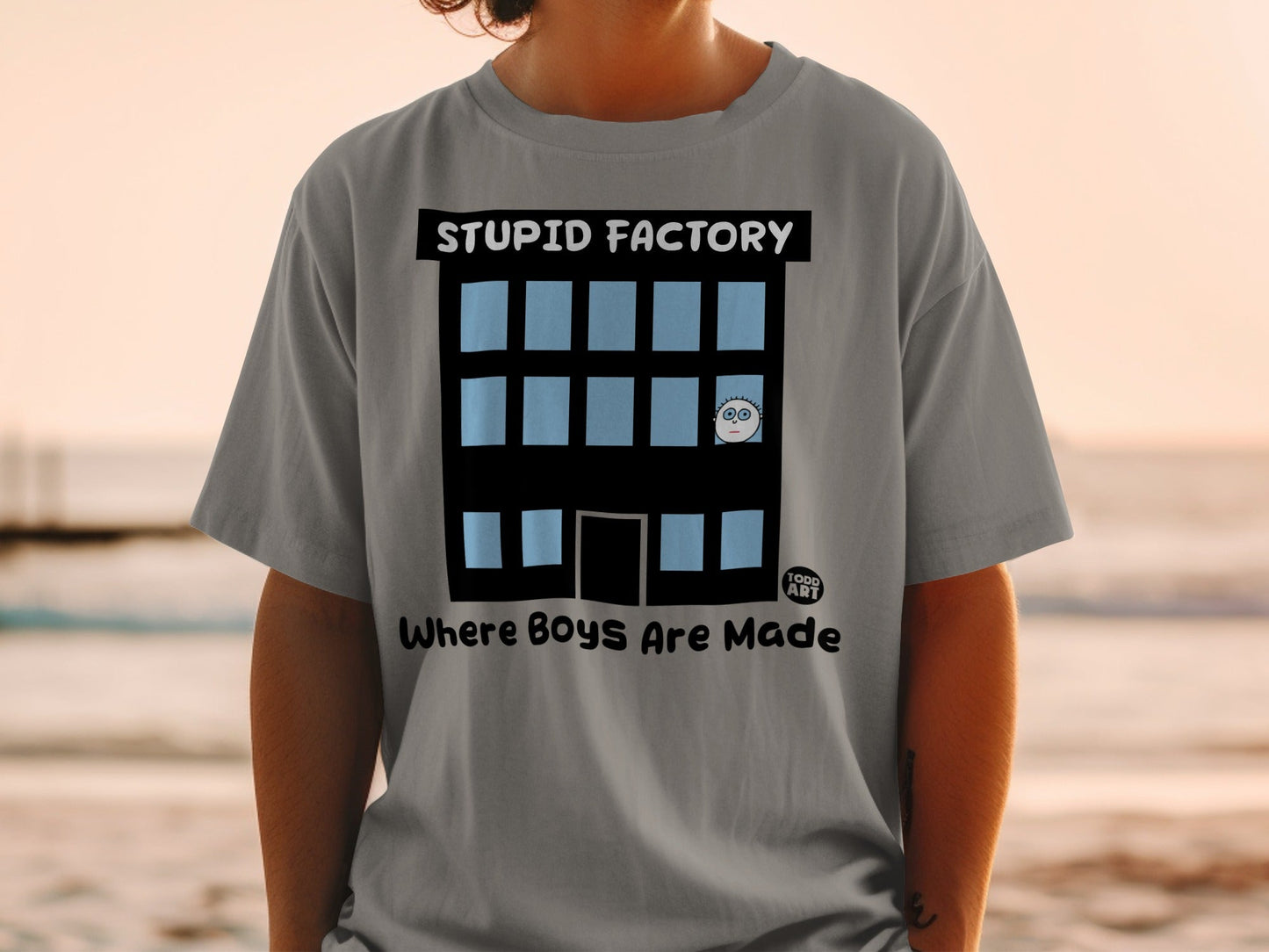 Stupid Factory Where Boys Are Made Graphic T-Shirt