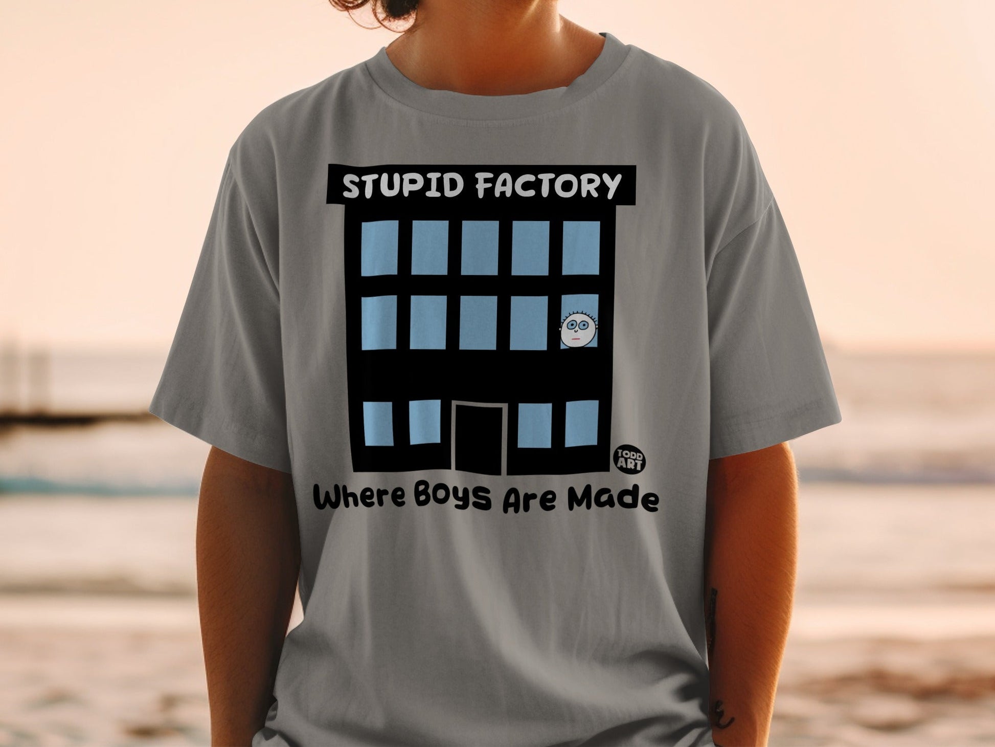 Stupid Factory Where Boys Are Made Graphic T-Shirt
