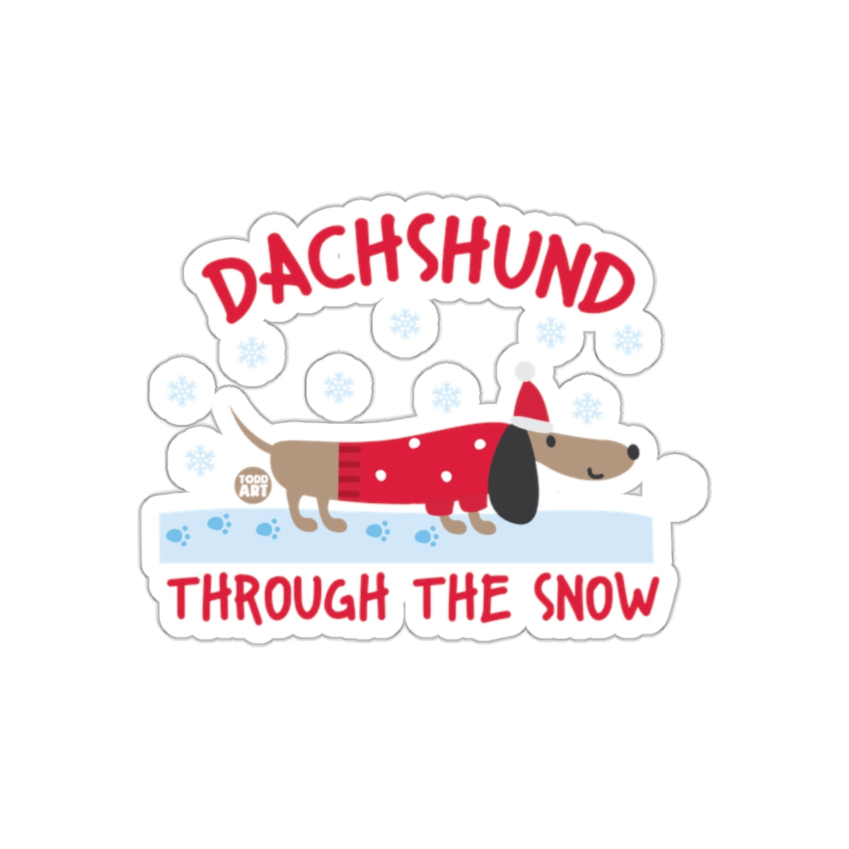 Dachshund Through The Snow Cute Dog Sticker