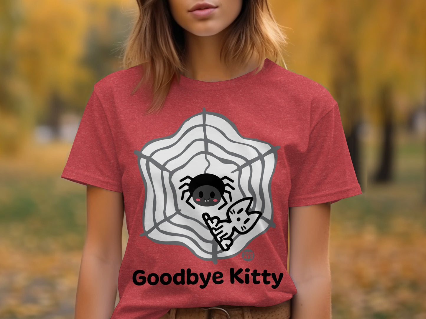 Goodbye Kitty Cute Spider and Cat Shirt