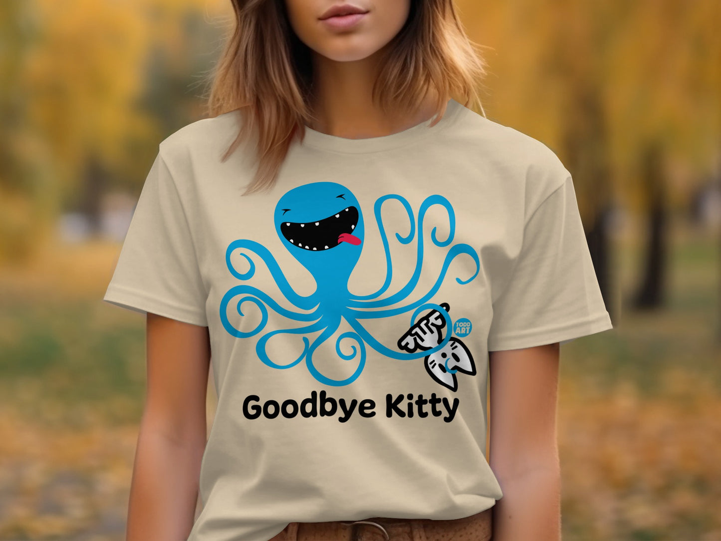 Goodbye Kitty T-Shirt with Fun Octopus Design
