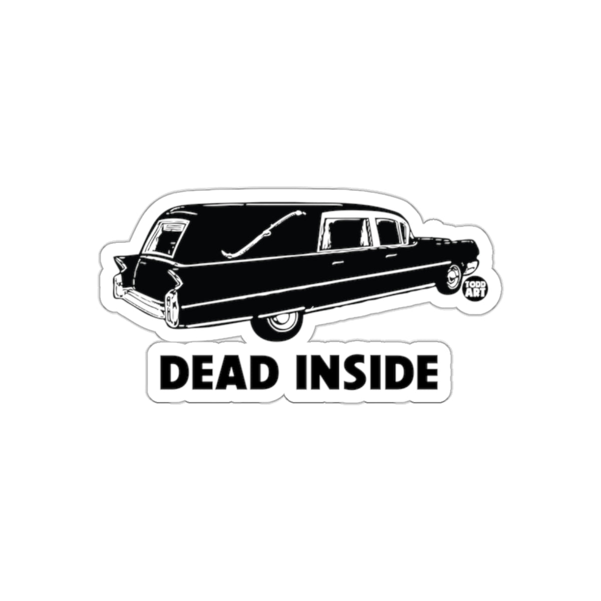Hearse Dead Inside Car Funny Horror Scene Dark sticker