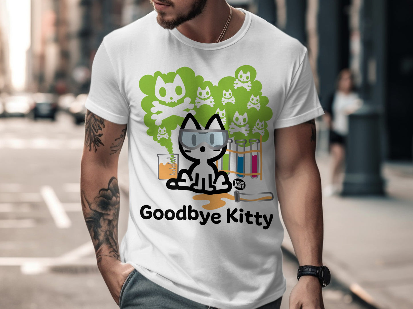 Goodbye Kitty Science Experiment Graphic T-Shirt