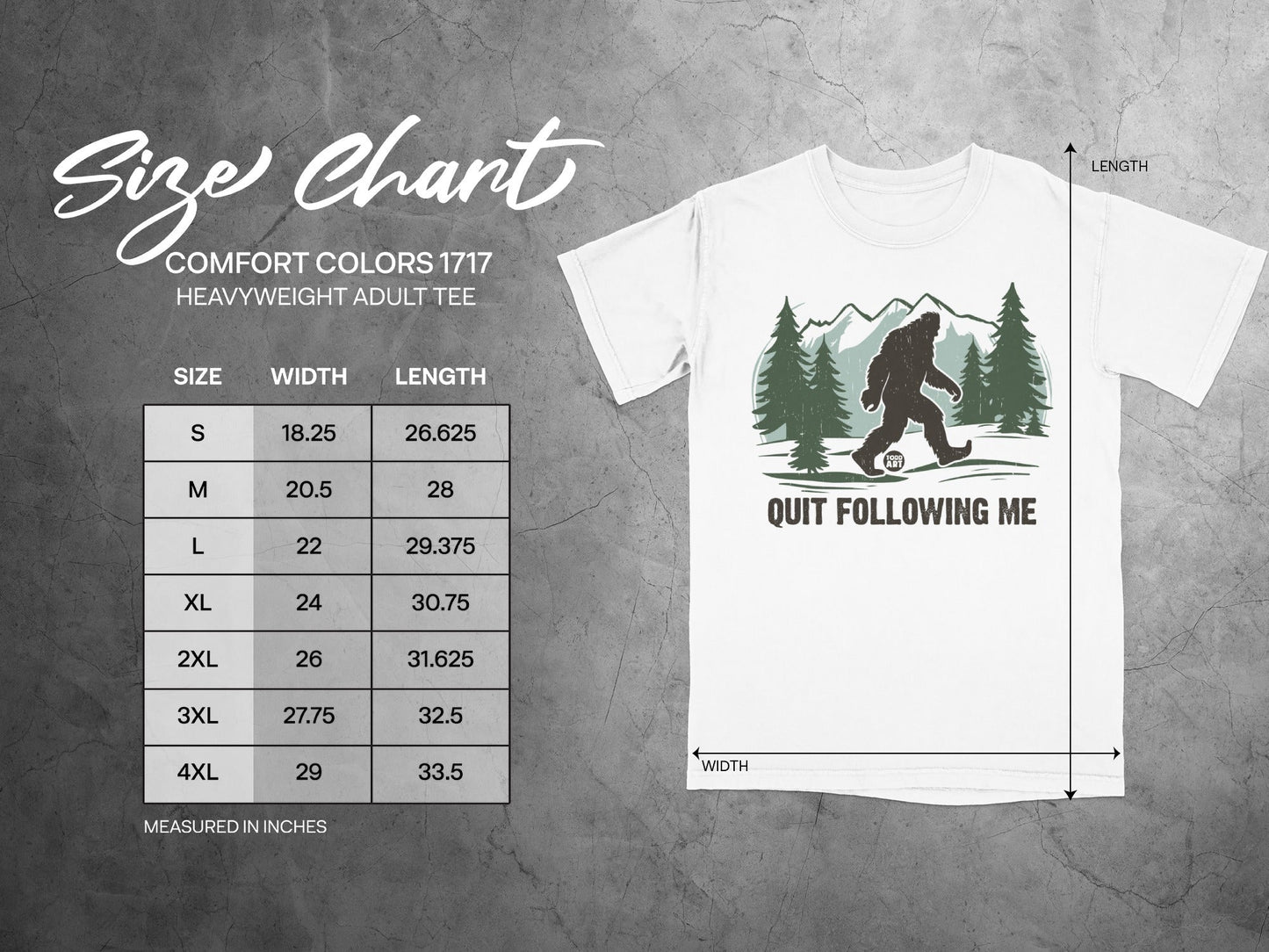 Bigfoot Quit Following Me Graphic Adult Tee Shirt