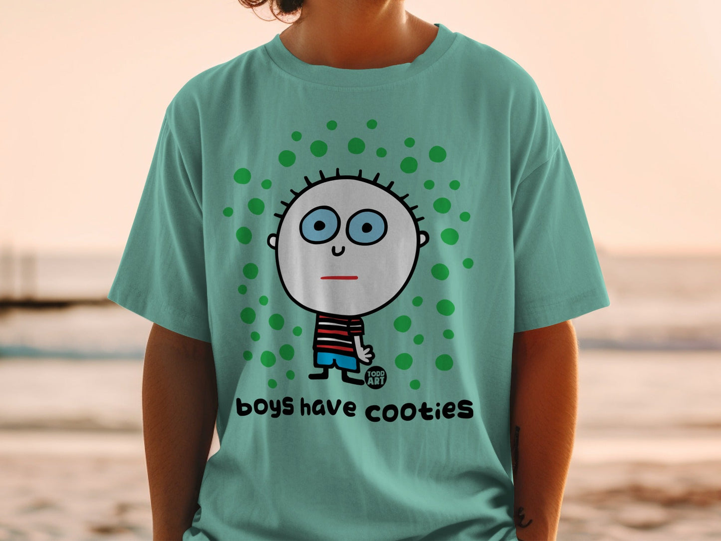 Boys Have Cooties Funny Cartoon Character Shirt
