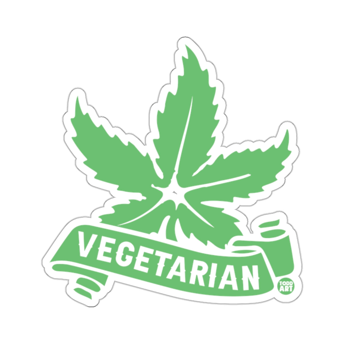 Green Leaf Vegetarian Design Todd Art Sticker 