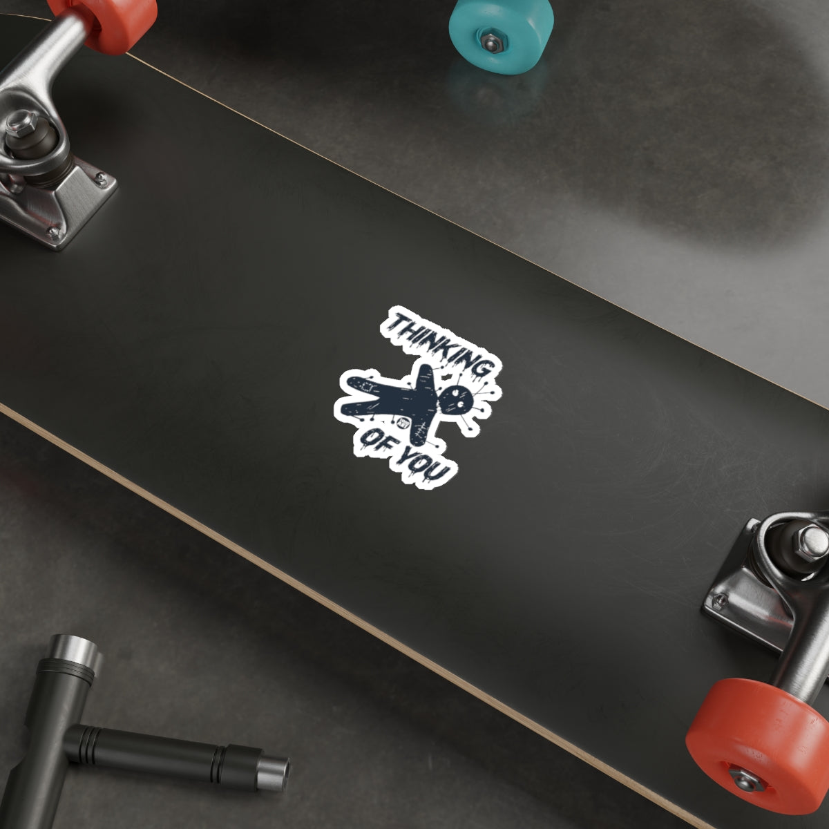 Thinking Of You Sticker on Skateboard Product