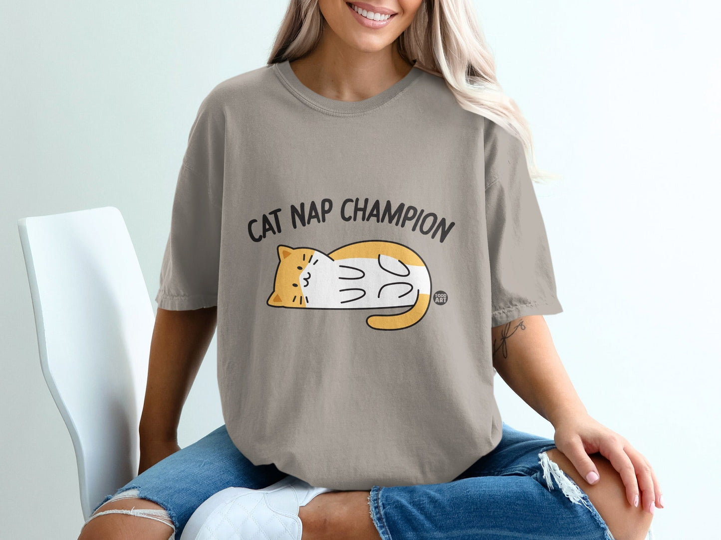 Cat Nap Champion Graphic Tee Casual Wear Product