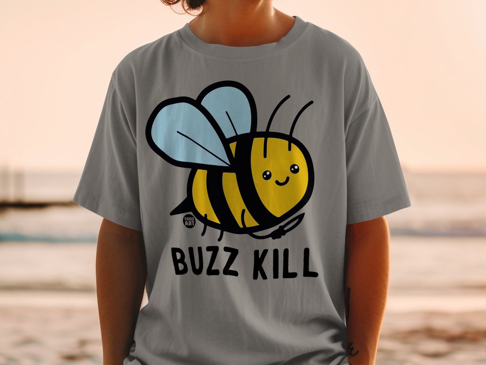 Buzz Kill Bee Graphic T-Shirt Fun Summer Wear