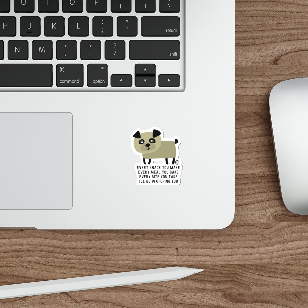 Cute Cartoon Dog with Funny Quote Sticker for Laptops