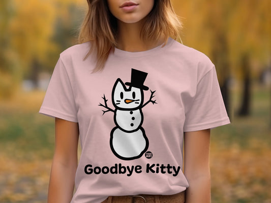 Goodbye Kitty Snowman Graphic Cute T-Shirt