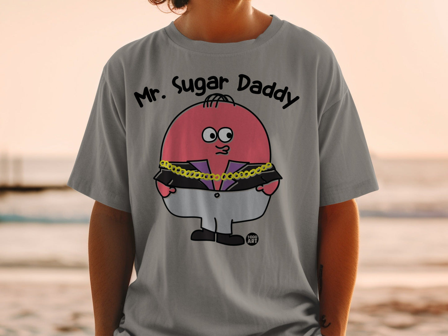 Mr. Sugar Daddy Cartoon Character Graphic T-Shirt