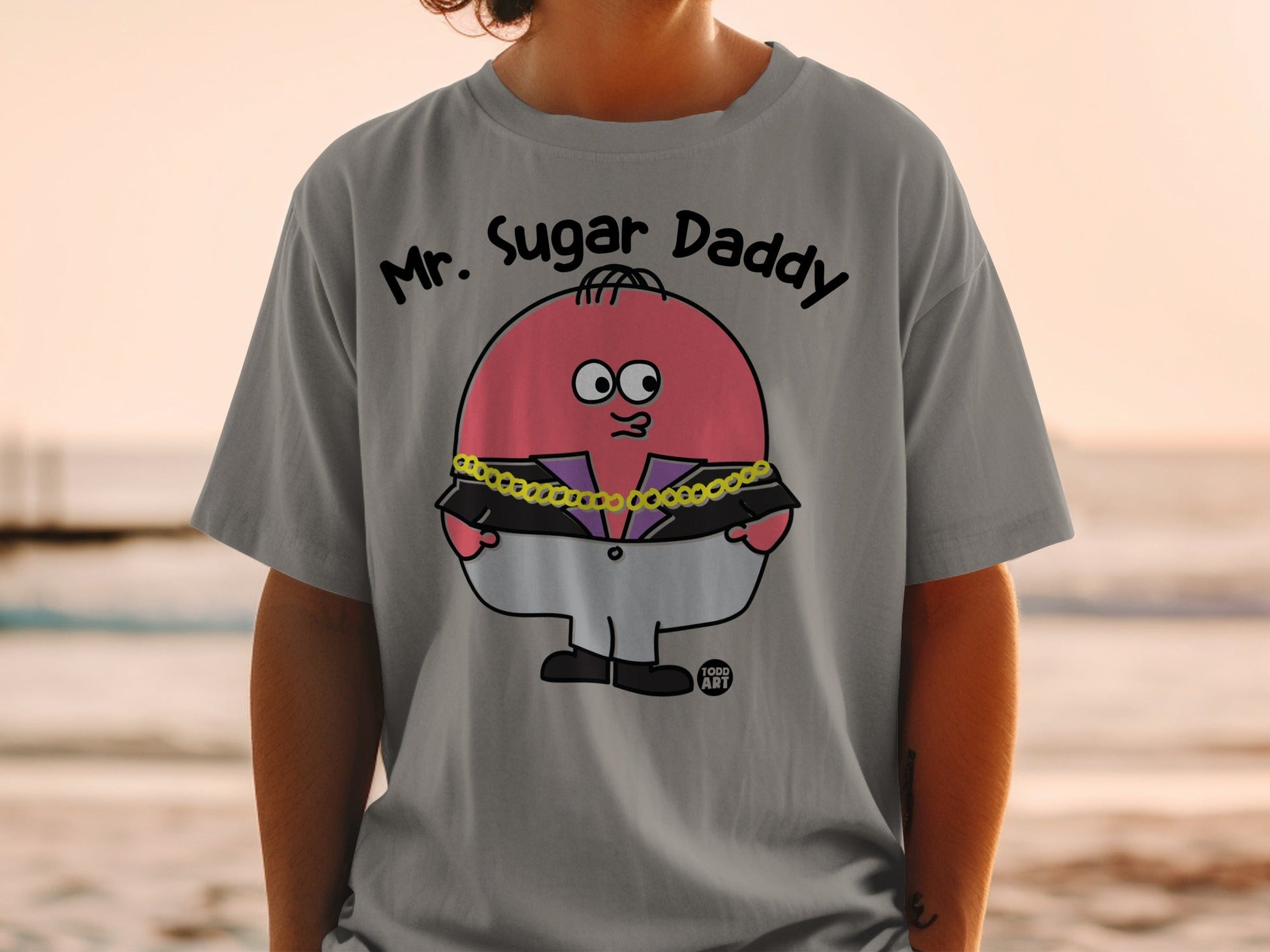 Mr. Sugar Daddy Cartoon Character Graphic T-Shirt