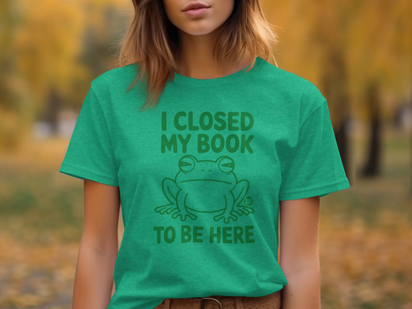 I Closed My Book To Be Here Frog Graphic Tee
