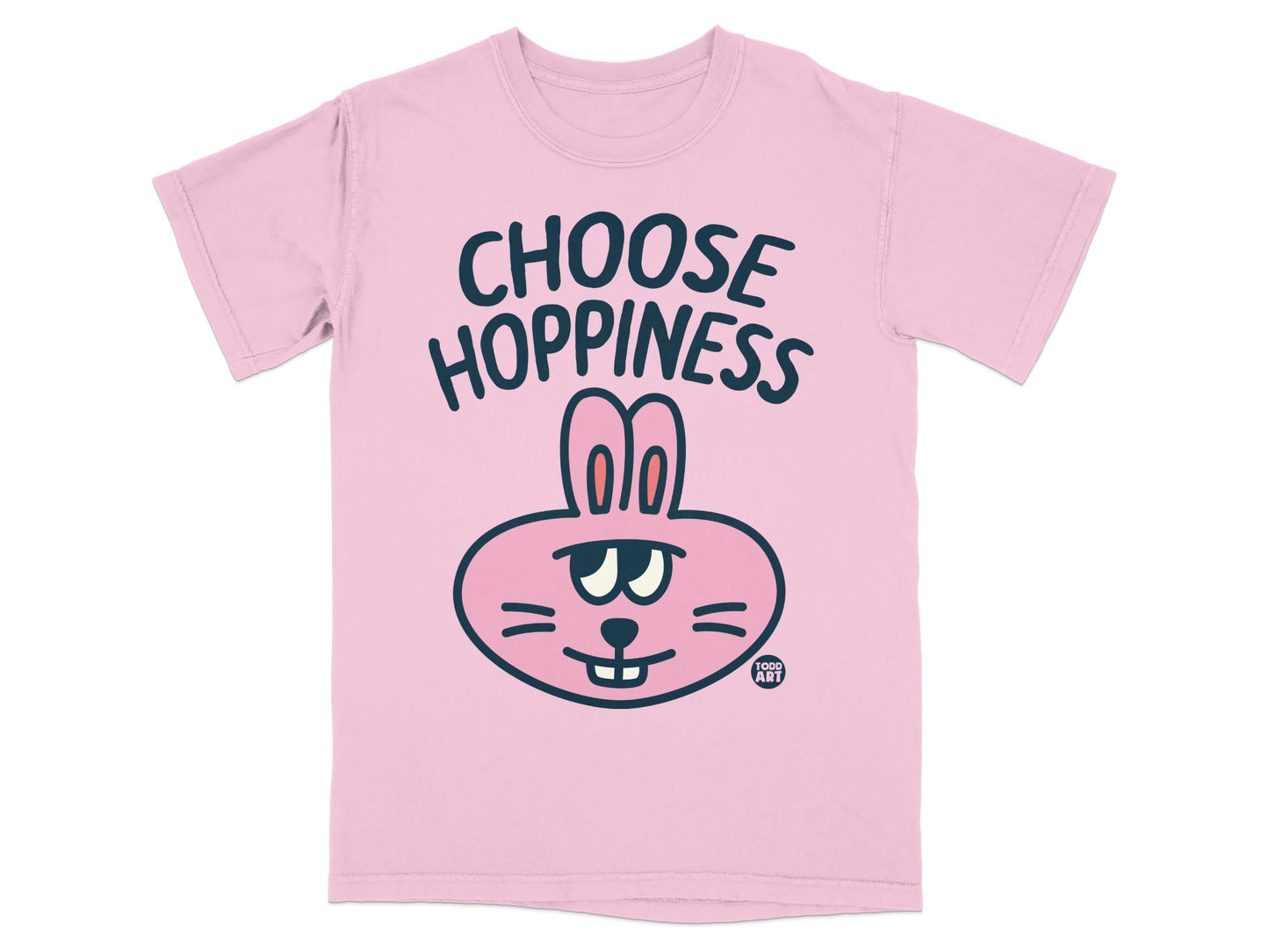 Choose Hoppiness Pink Bunny Graphic T-shirt