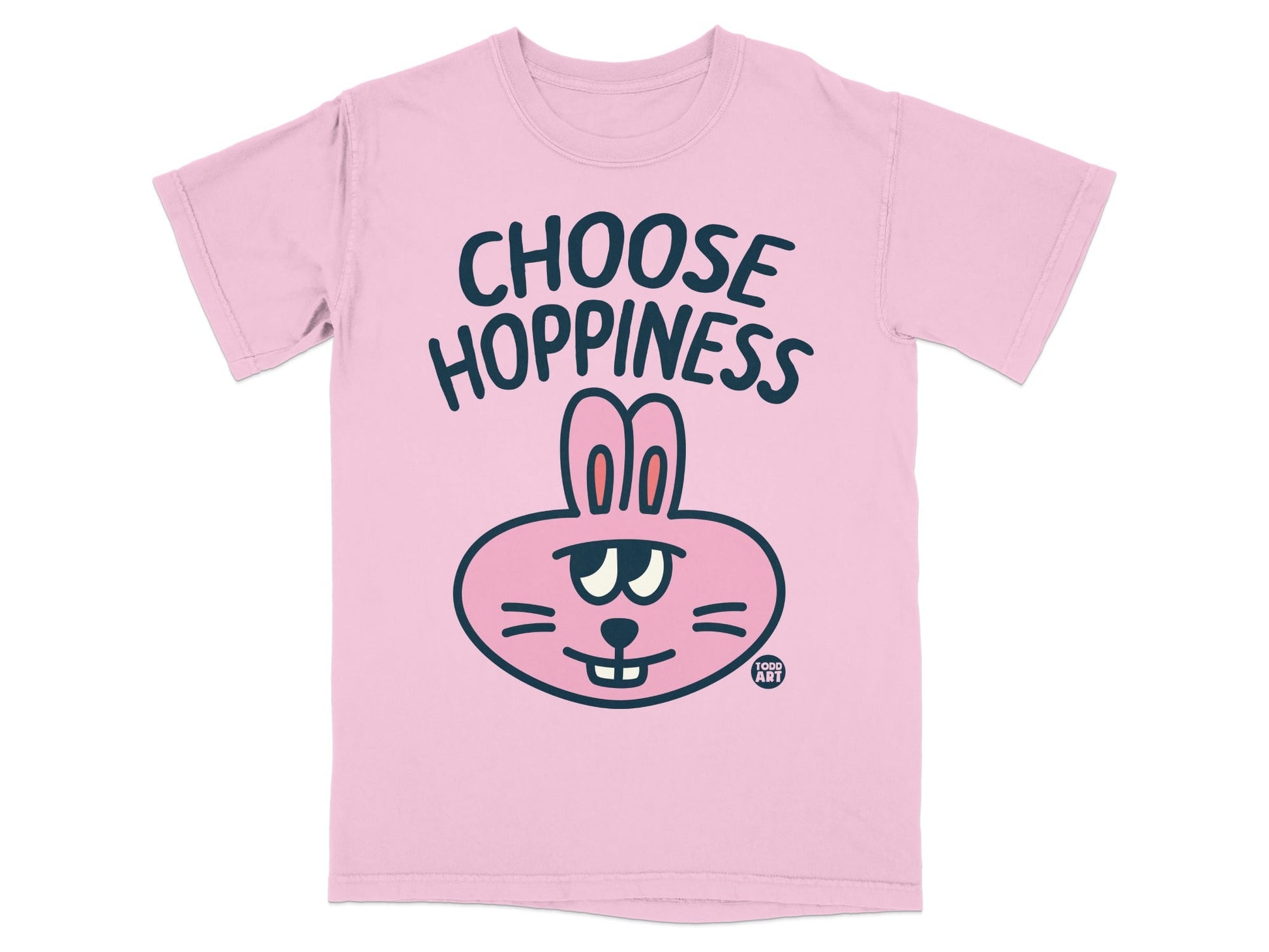 Choose Hoppiness Pink Bunny Graphic T-shirt