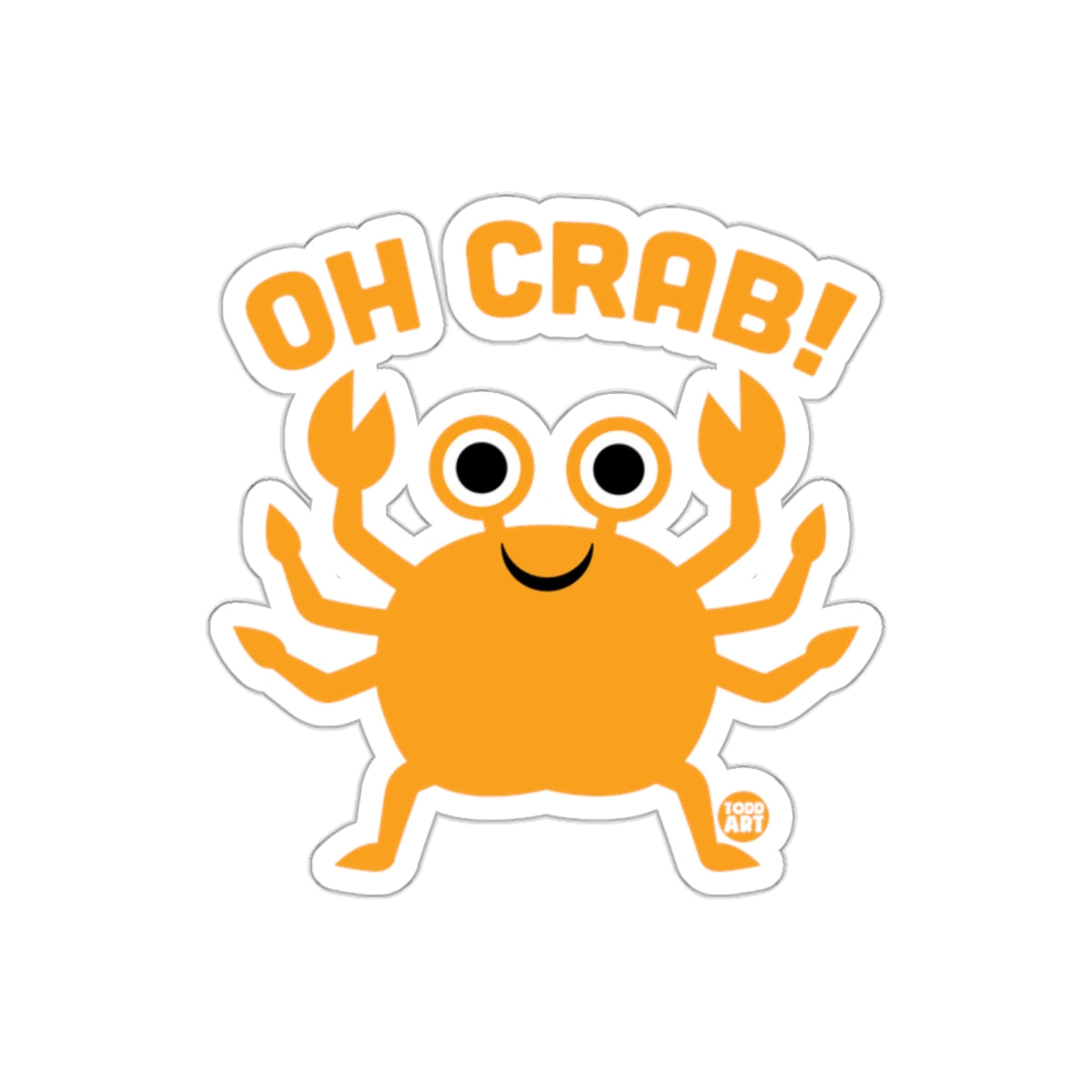 Oh Crab Cute Orange Cartoon Sea Animal Sticker