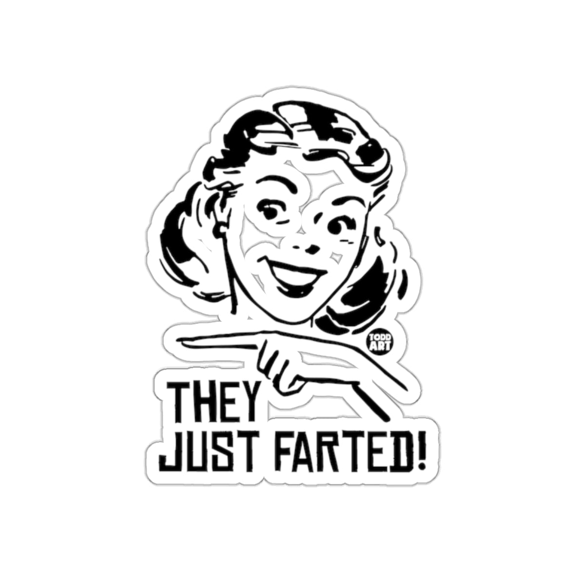 They Just Farted Funny Retro Comic Sticker