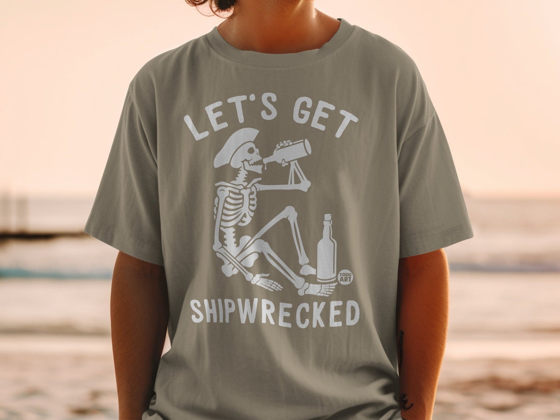Let's Get Shipwrecked Skeleton Pirate Shirt