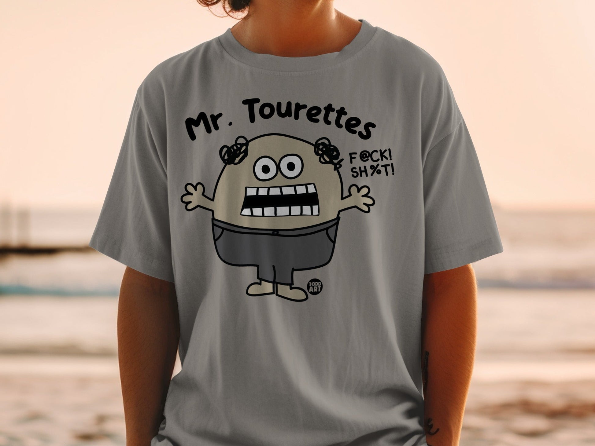 Mr. Tourettes Funny Character Graphic T-shirt Product