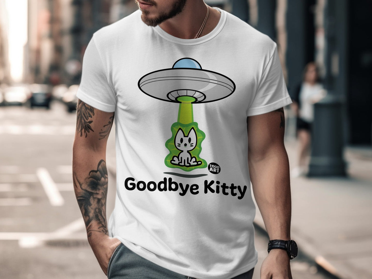 Goodbye Kitty Funny Alien Enthusiast T-Shirt
