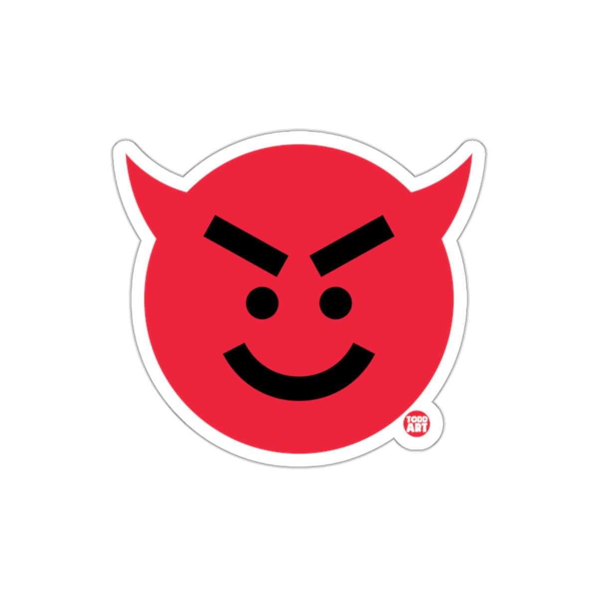 Devil Emoji Red Design Sticker for Fun Decorations