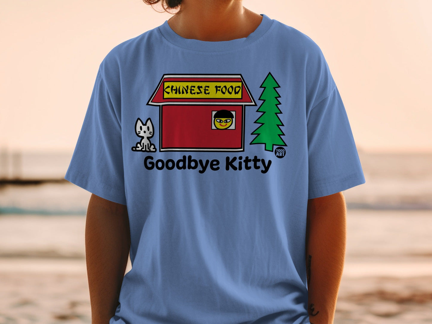 Funny Goodbye Kitty Chinese Food Graphic Shirt