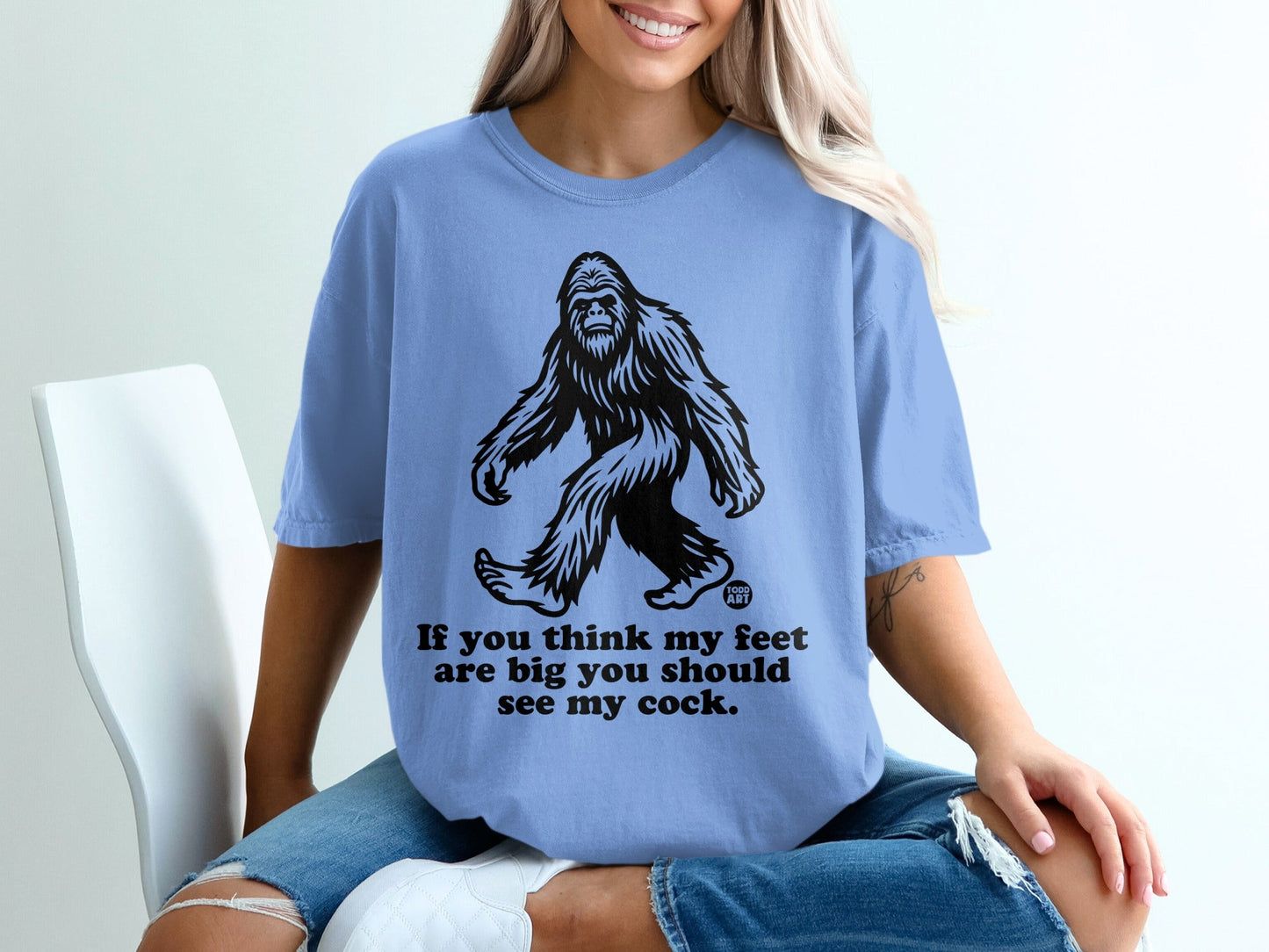 Bigfoot Graphic Funny T-shirt with Humor Text