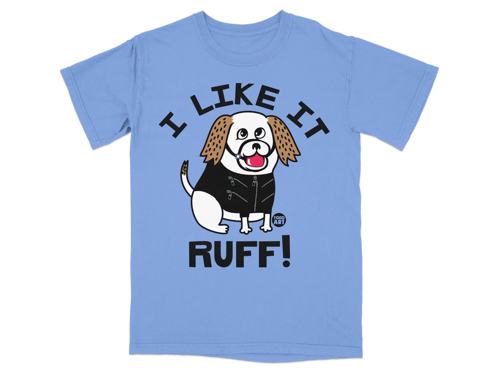 I Like It Ruff Cartoon Dog Graphic T-shirt