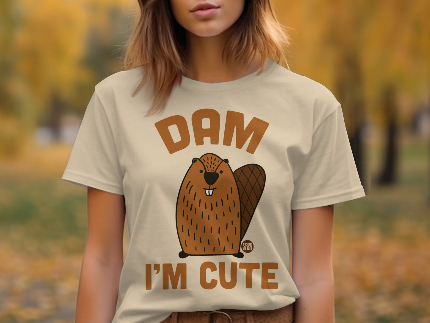 Dam I'm Cute Beaver Graphic T-shirt Product