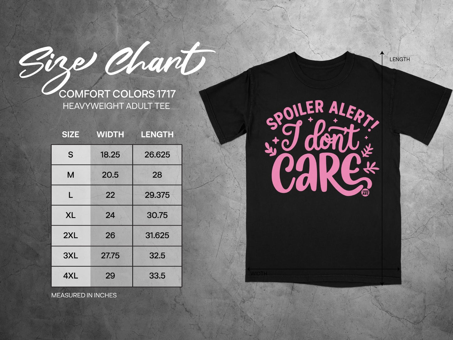 Spoiler Alert I Don't Care Heavyweight Adult Tee Product